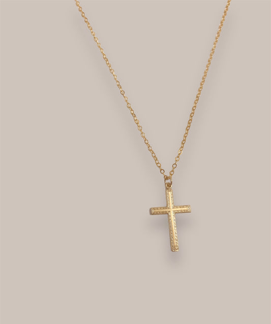 Checkered Cross Necklace