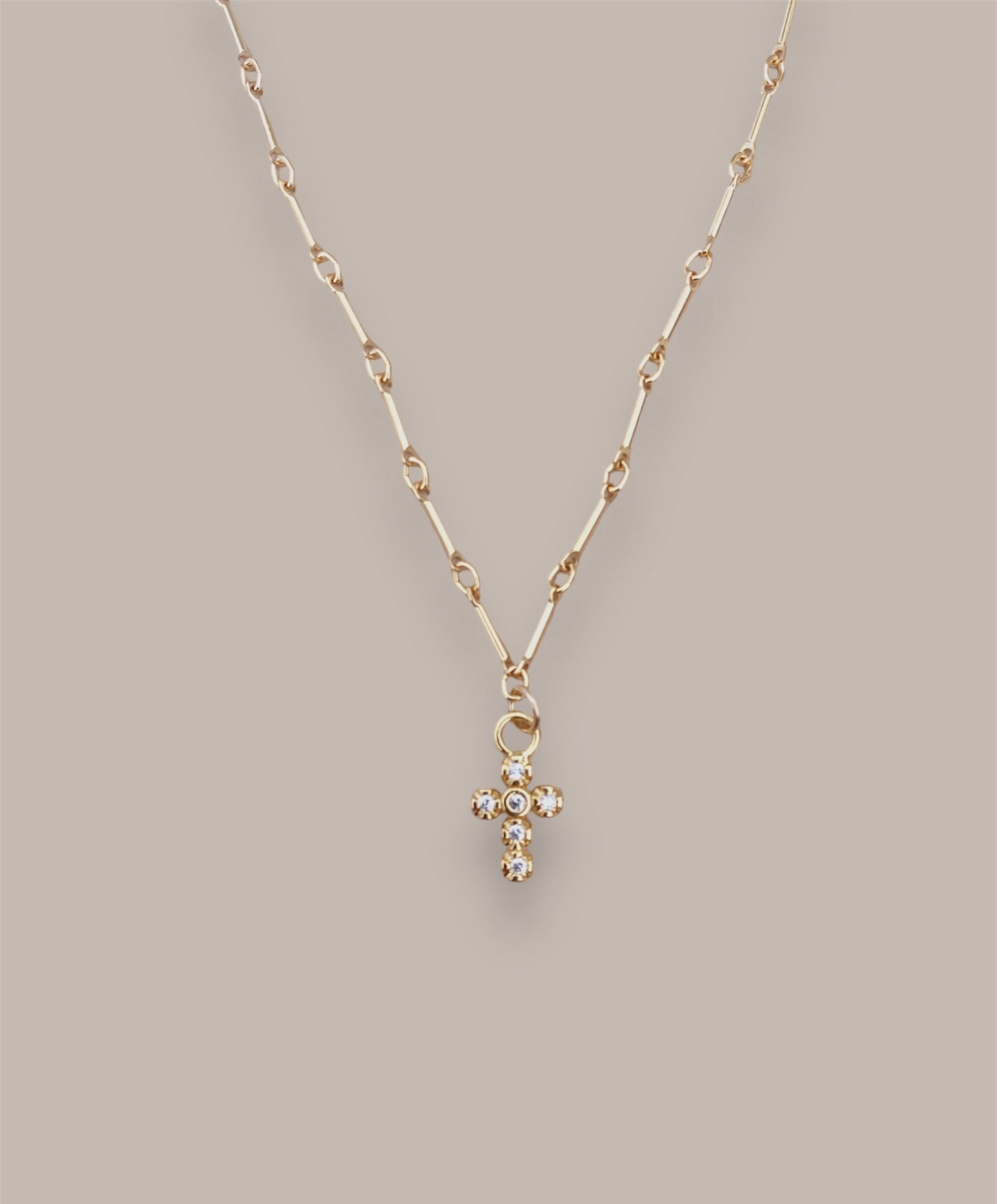 Cz Cross Bar Necklace