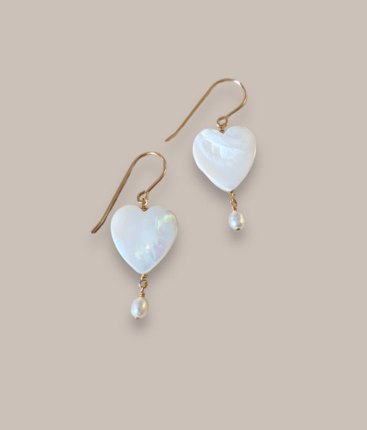 Coquette Pearl Heart Earrings